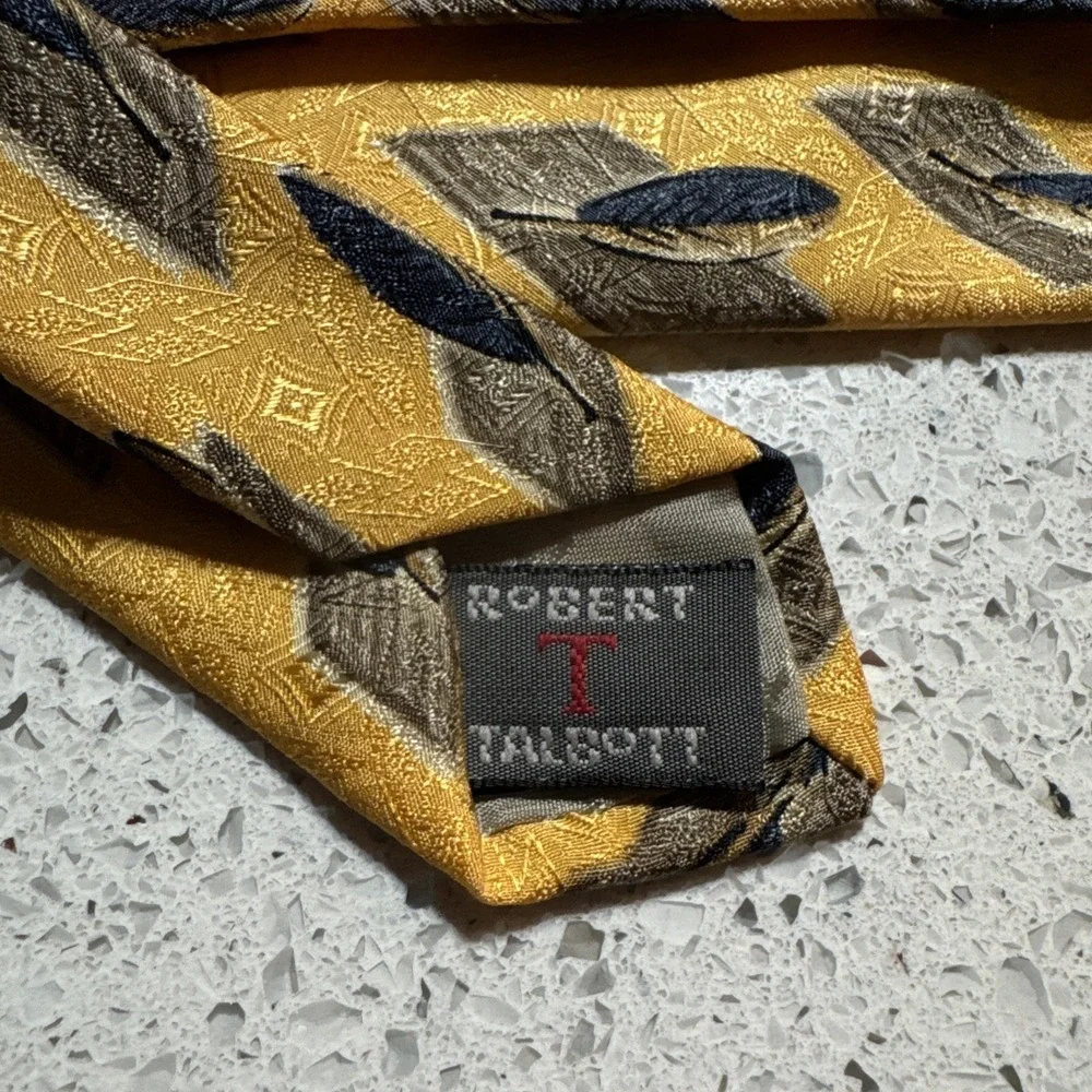 Robert‎ Talbott For Culwell & Son Neck Tie Yellow Blue 100% Italian Silk